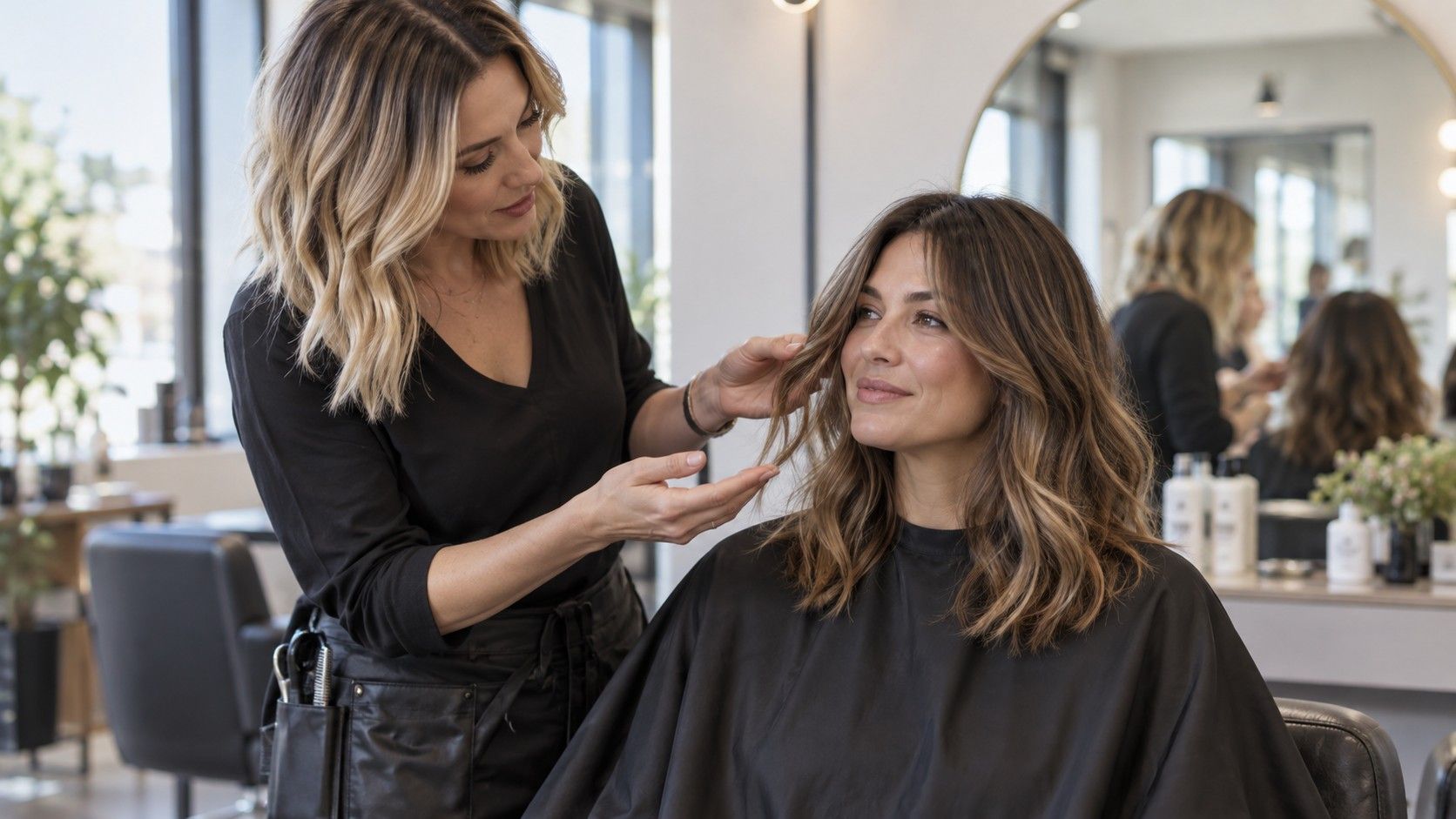 Choosing a hairstyle with face-framing layers